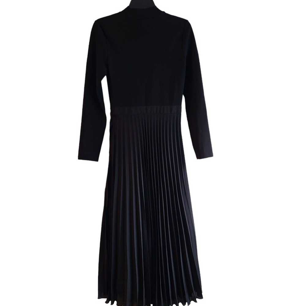 NWOT ZARA PLEATED MIDI DRESS High collar BLACK | … - image 6