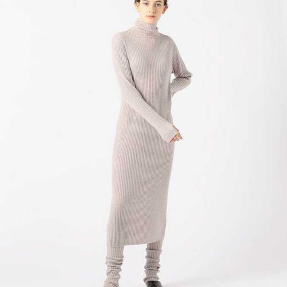 TOMORROWLAND Worsted Wool Rib High Neck Dress - image 2