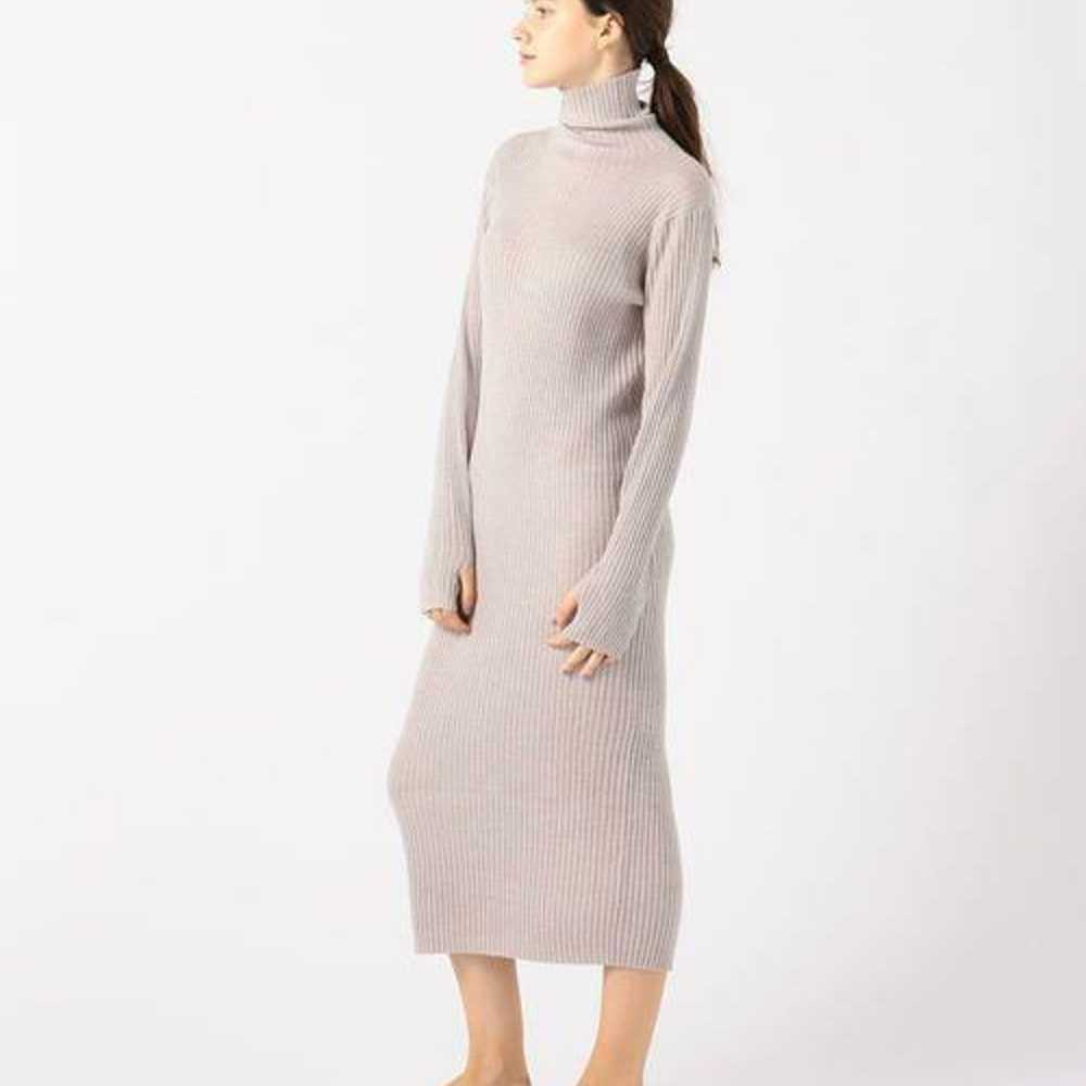 TOMORROWLAND Worsted Wool Rib High Neck Dress - image 6