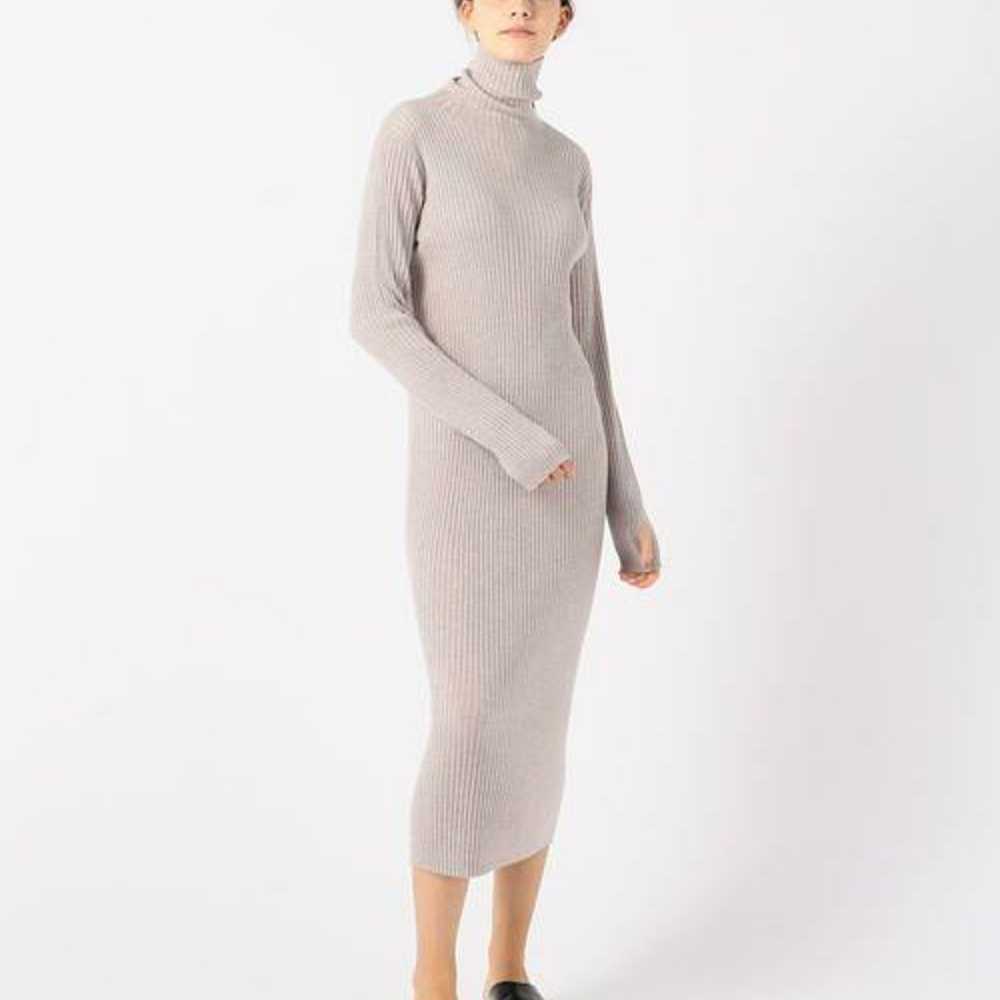 TOMORROWLAND Worsted Wool Rib High Neck Dress - image 7