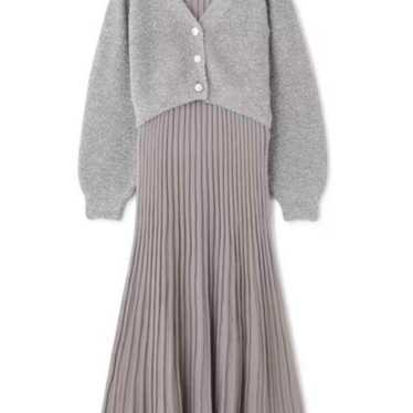 Knit cardigan set-up dress natural beauty PS