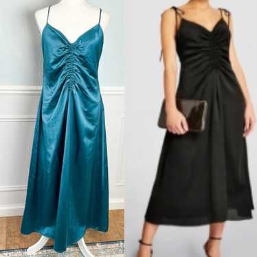 Jason Wu Teal Satin Strappy Crisscross Back Shoul… - image 1