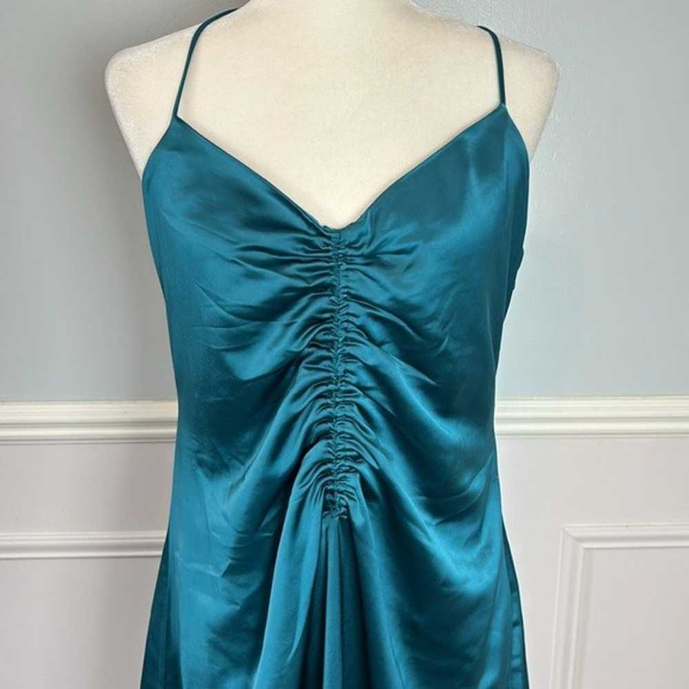 Jason Wu Teal Satin Strappy Crisscross Back Shoul… - image 3