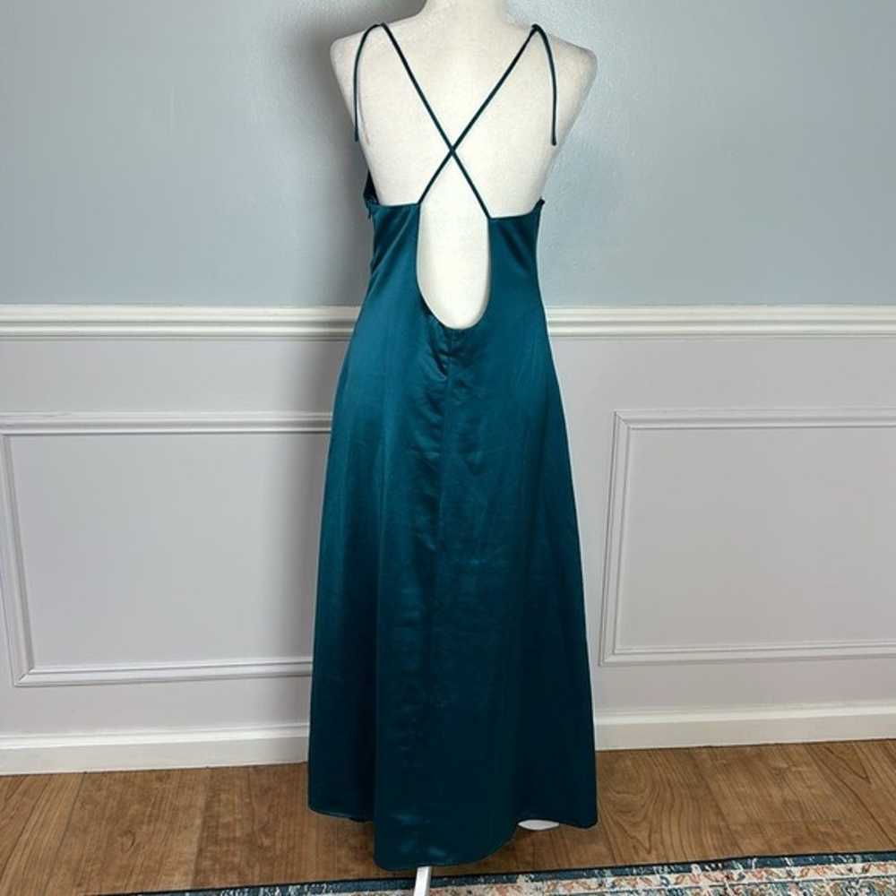 Jason Wu Teal Satin Strappy Crisscross Back Shoul… - image 5