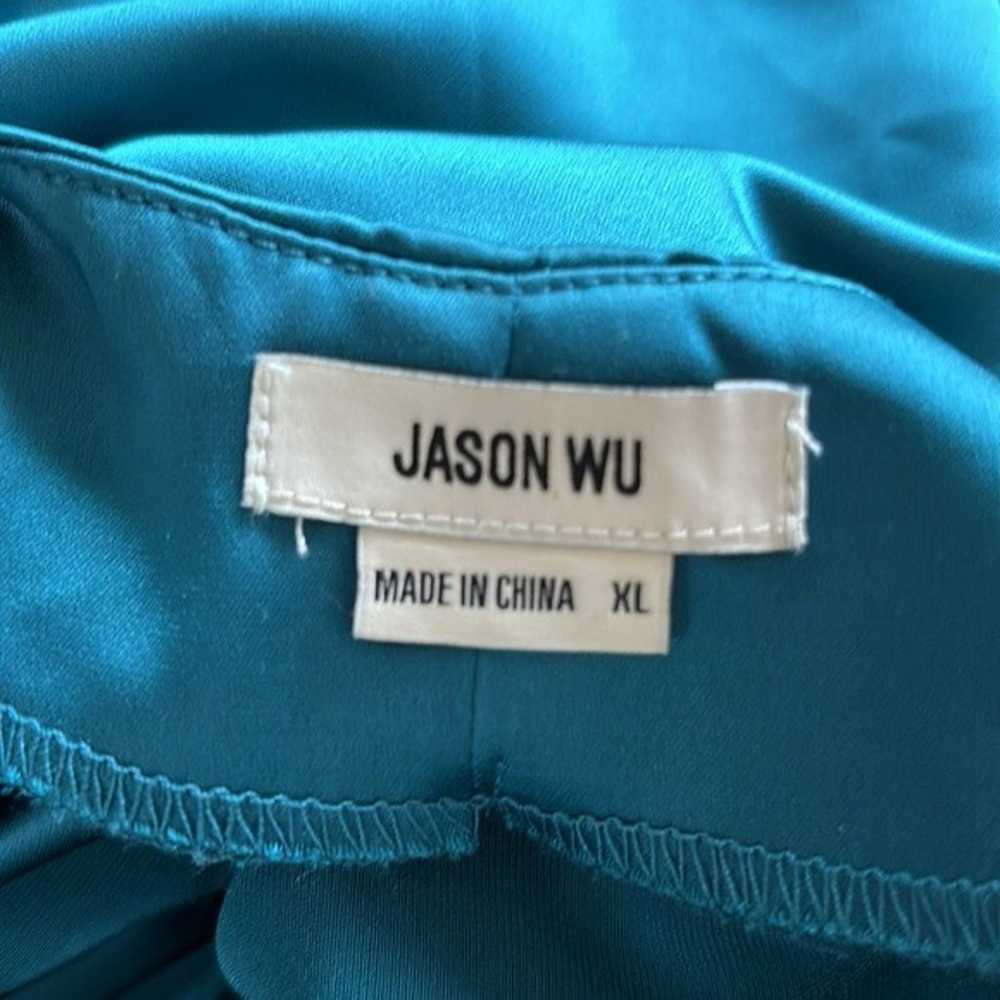 Jason Wu Teal Satin Strappy Crisscross Back Shoul… - image 7