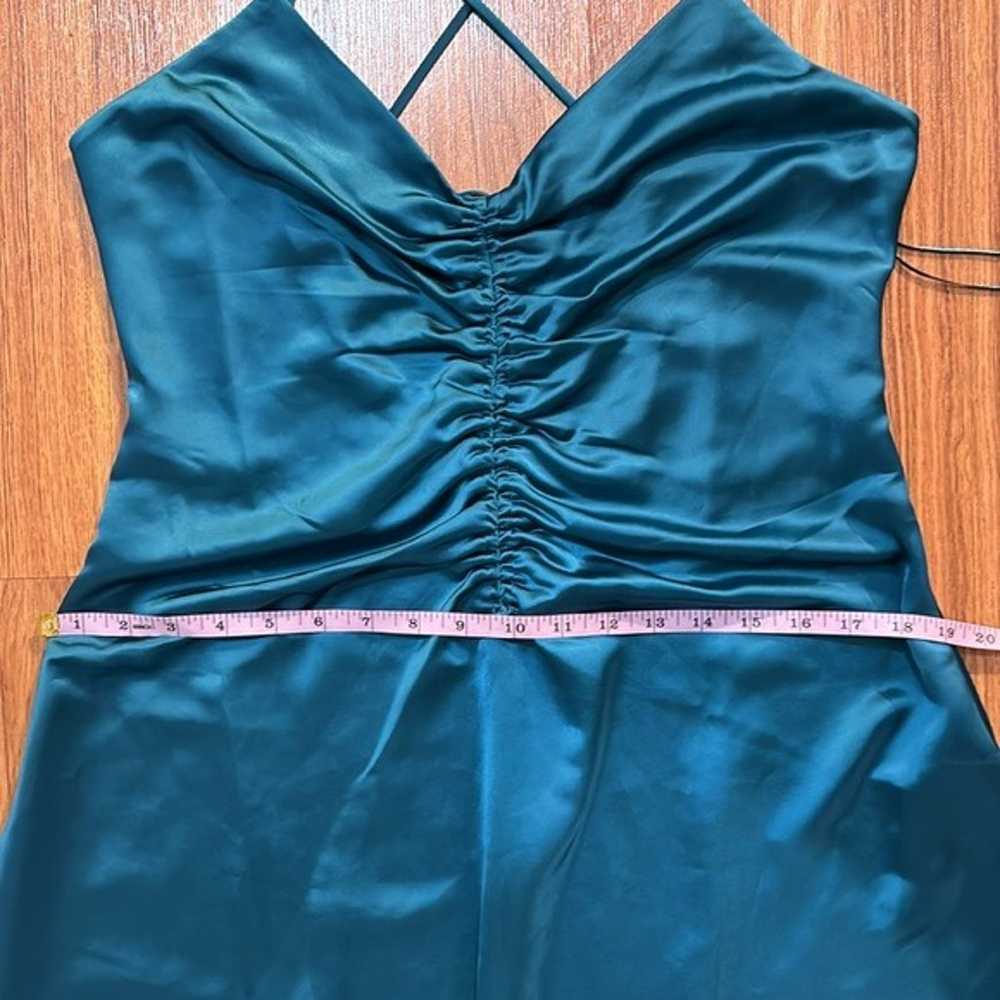 Jason Wu Teal Satin Strappy Crisscross Back Shoul… - image 9