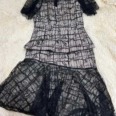 Black and gray lace dress