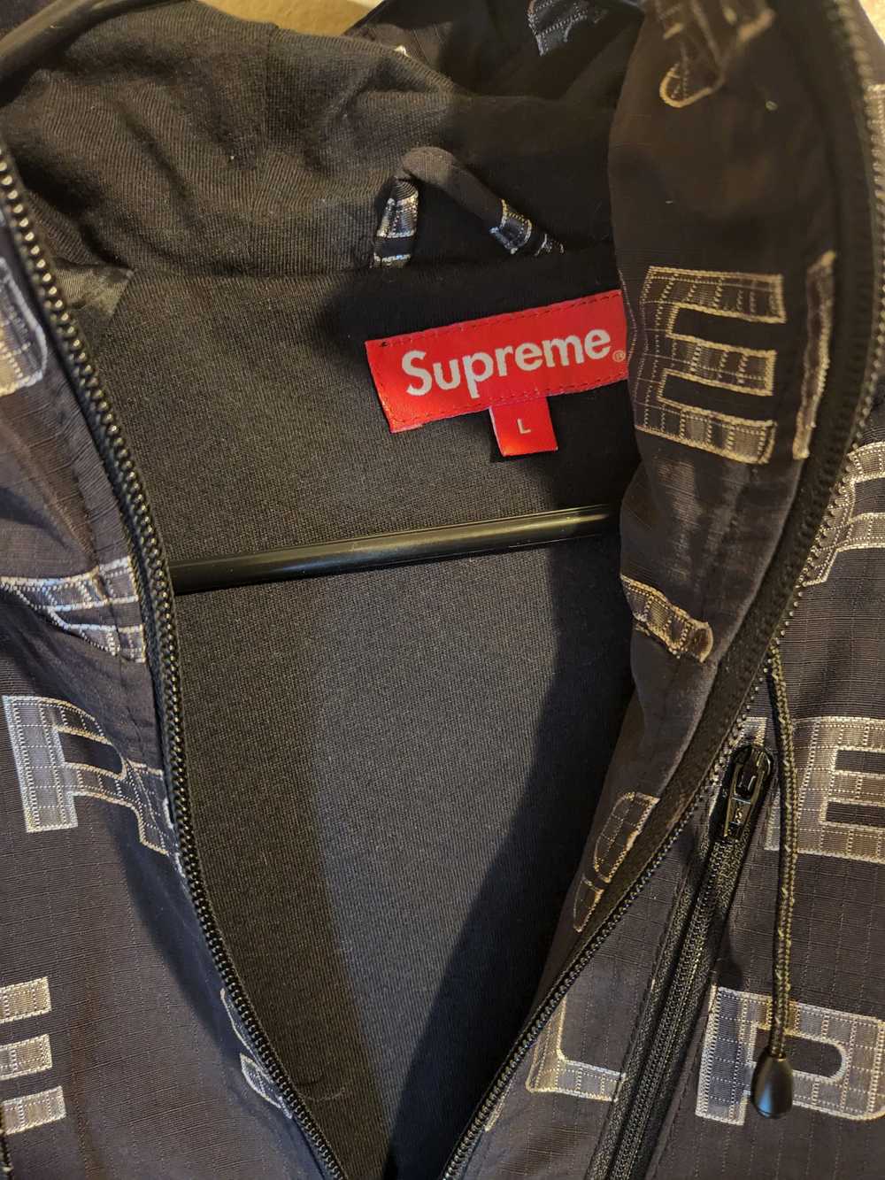 Supreme Logo Rip stop Hooded Track Jacket - image 4