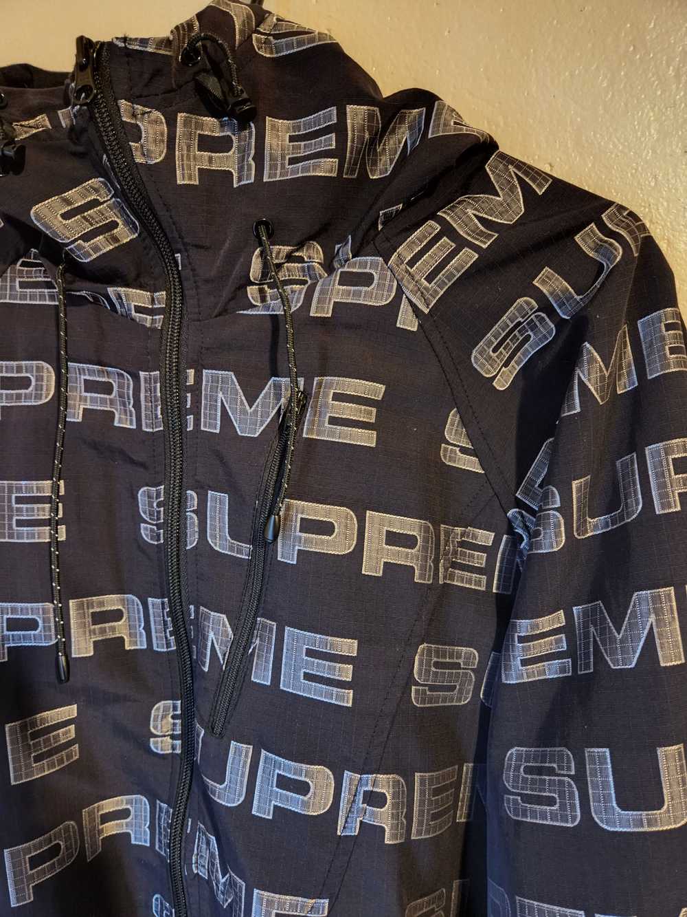 Supreme Logo Rip stop Hooded Track Jacket - image 5