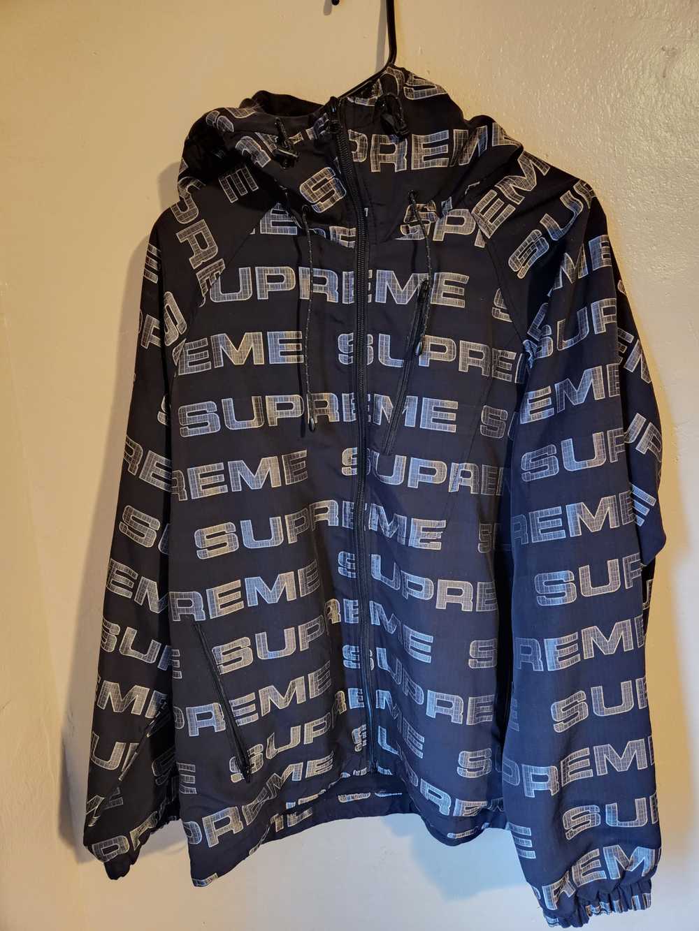 Supreme Logo Rip stop Hooded Track Jacket - image 6