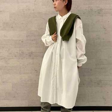 Manual Alphabet Band Collar Shirt Dress Long Slee… - image 1