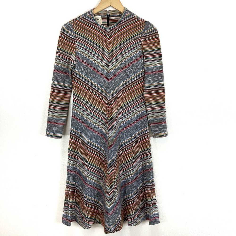 LESLIE FAY Vintage 60s/70s Mod Striped Long  Slee… - image 1