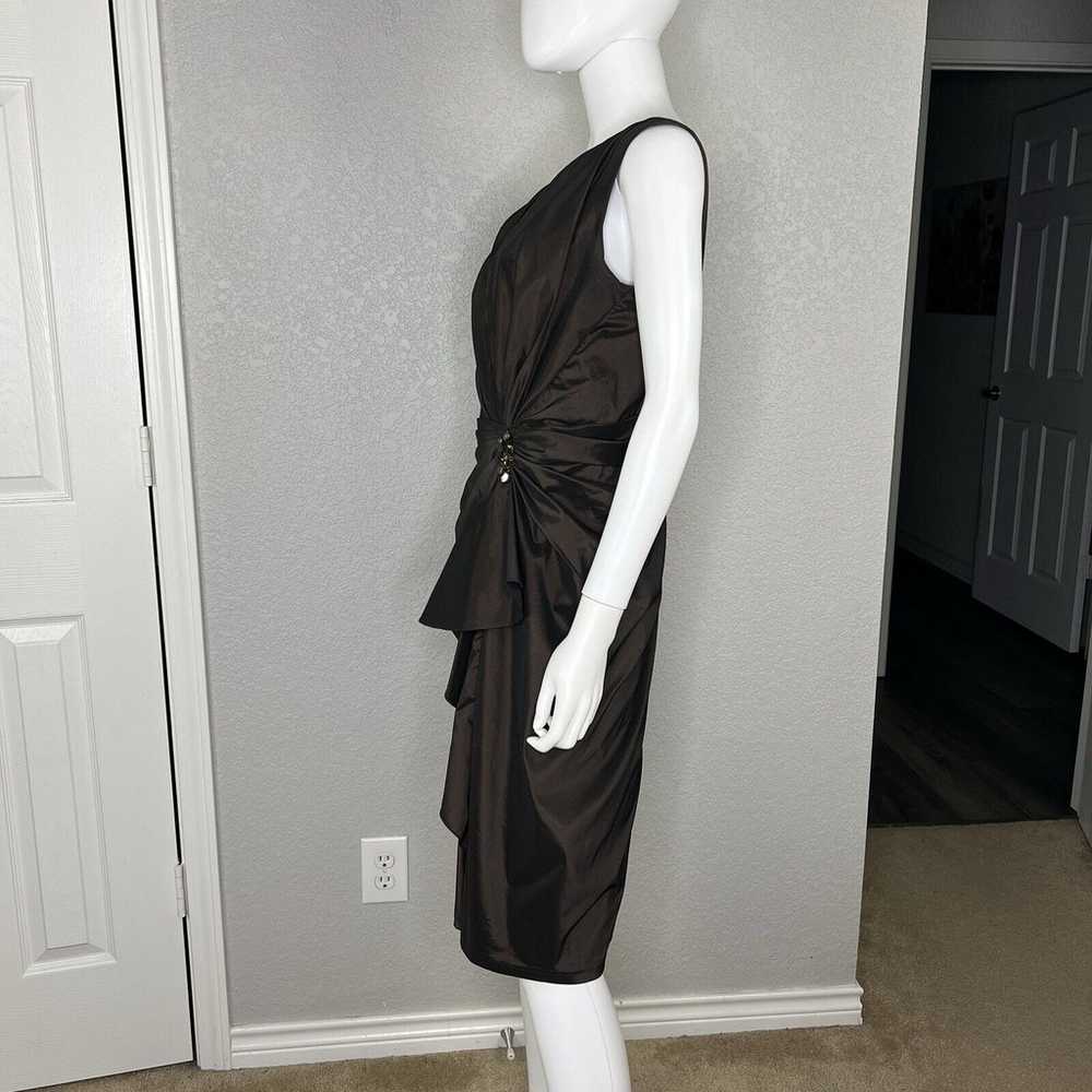 Tadashi Shoji Size 10 Metallic Brown Sheath Dress… - image 4