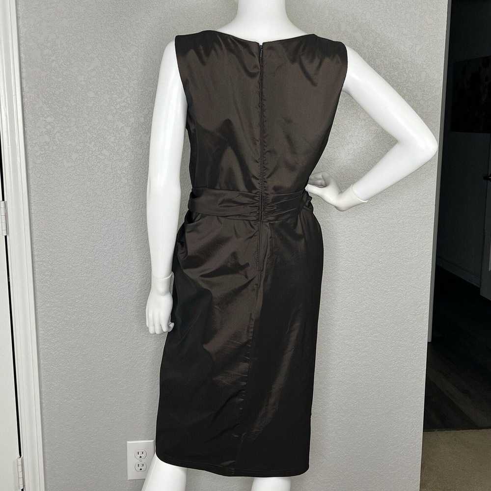 Tadashi Shoji Size 10 Metallic Brown Sheath Dress… - image 5