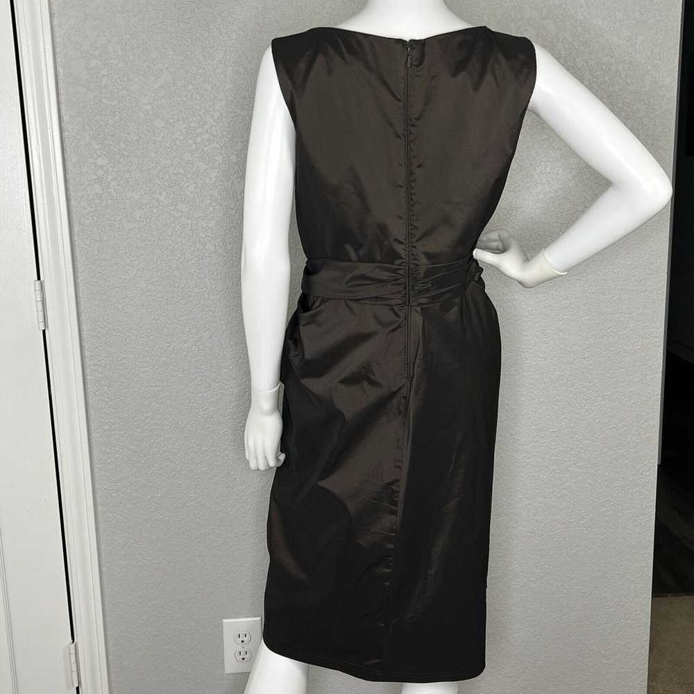 Tadashi Shoji Size 10 Metallic Brown Sheath Dress… - image 6