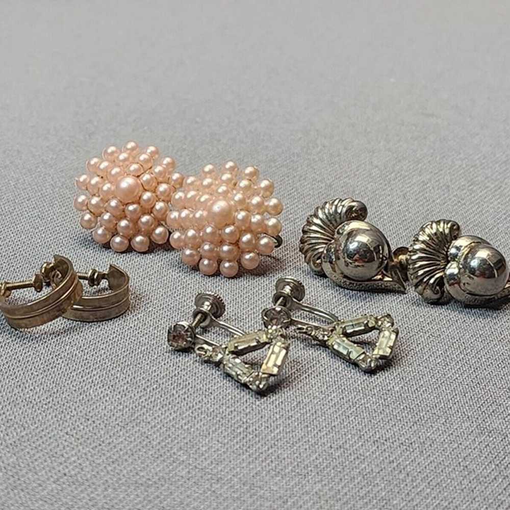 Vintage Screw Back Earrings (Lot of 4 Pairs) Gold… - image 2