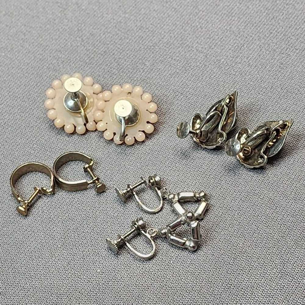 Vintage Screw Back Earrings (Lot of 4 Pairs) Gold… - image 3