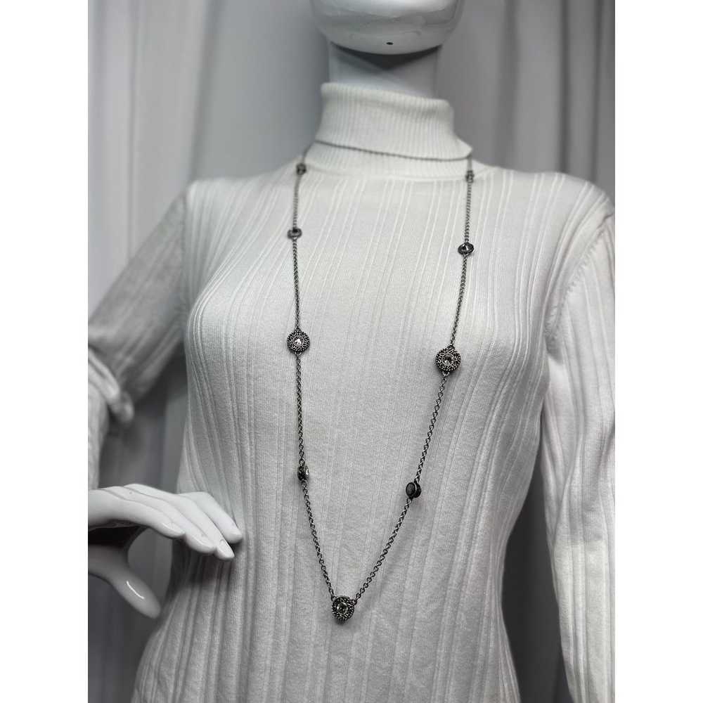 Chico's silver tone necklace signed costume jewel… - image 10