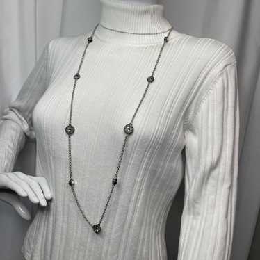 Chico's silver tone necklace signed costume jewel… - image 1