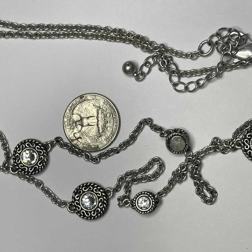 Chico's silver tone necklace signed costume jewel… - image 6