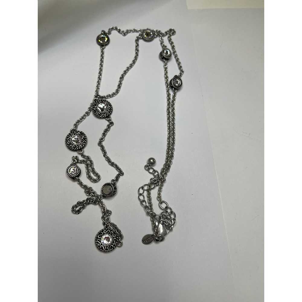 Chico's silver tone necklace signed costume jewel… - image 7