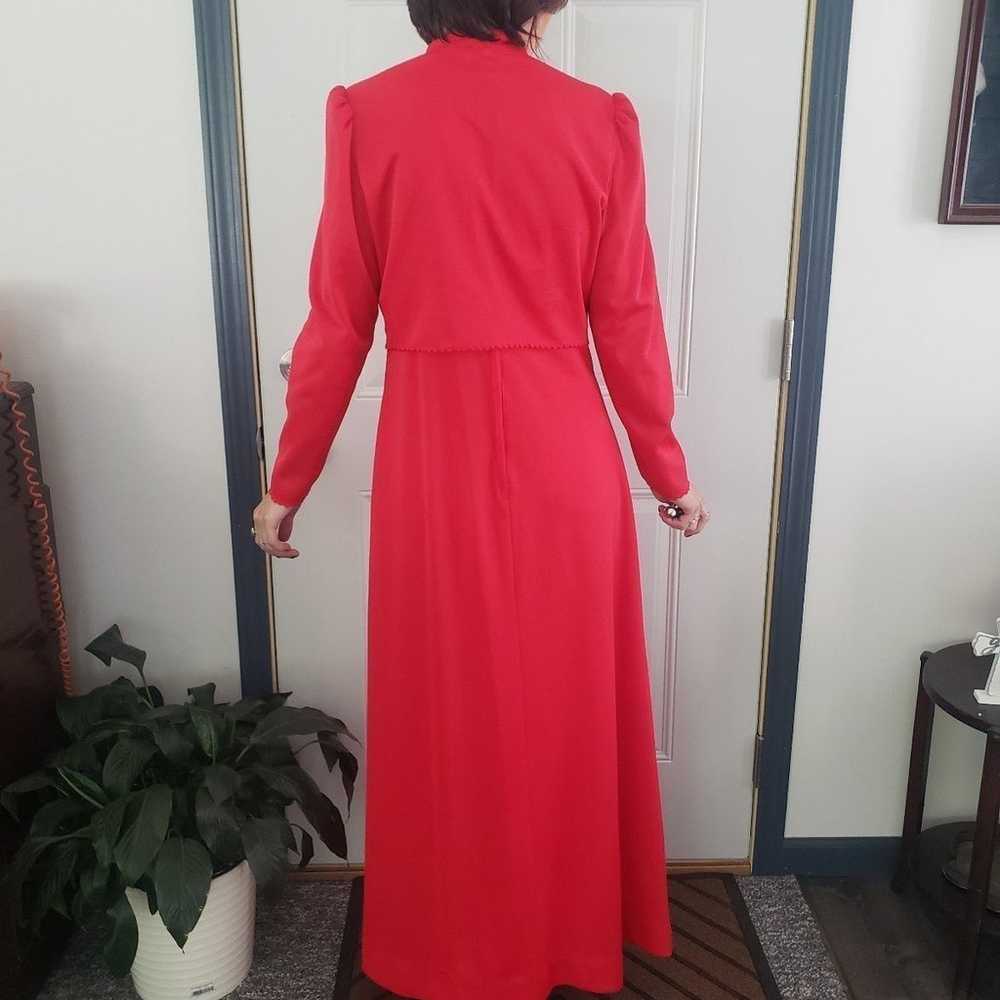 Vintage 70s Red Open Back Evening Gown - image 2