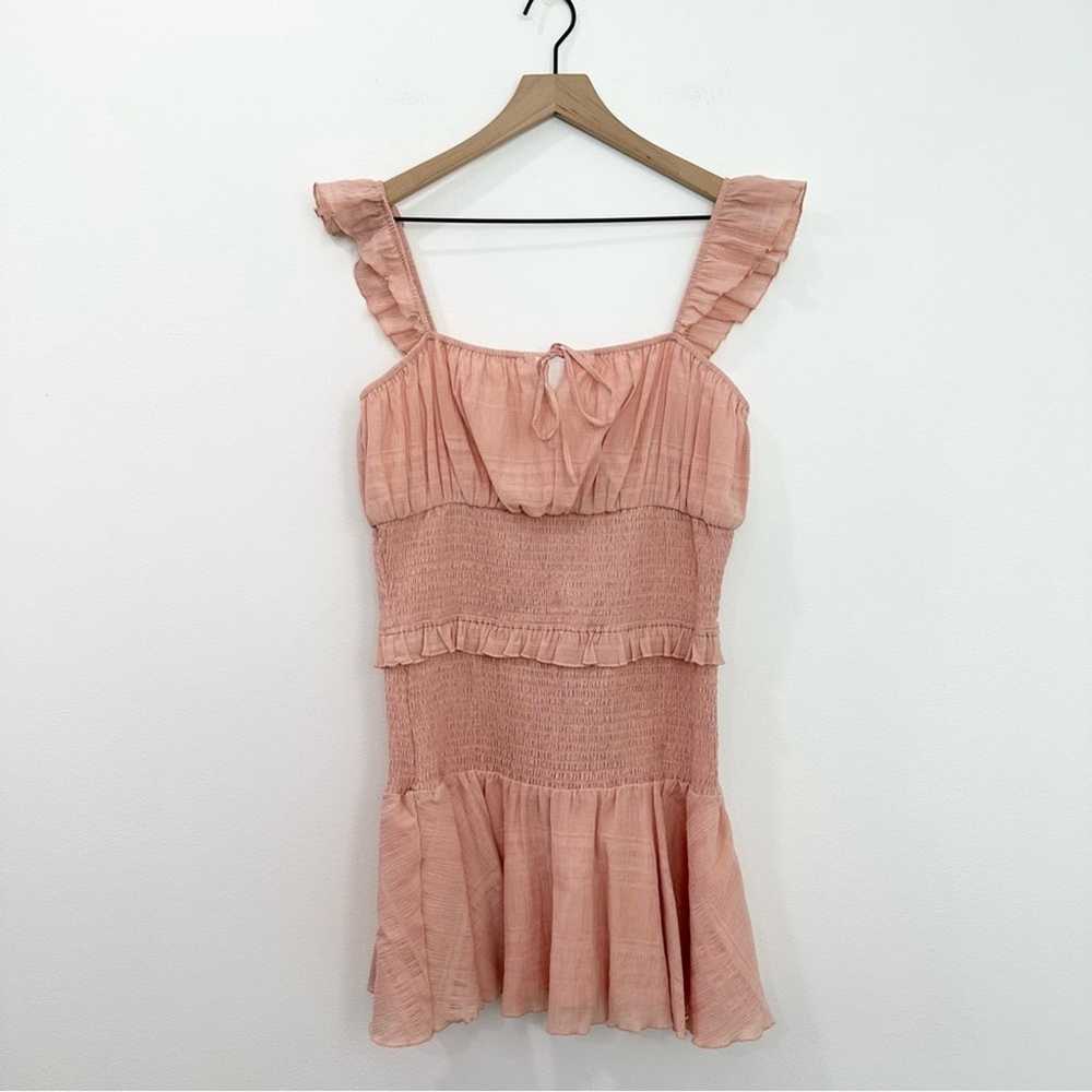 Tularosa Janine Pink Dress Smocked Ruffle Mini XL - image 2