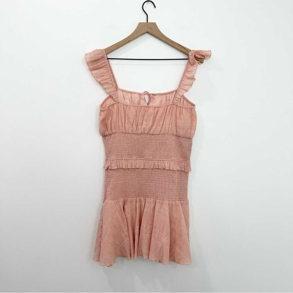 Tularosa Janine Pink Dress Smocked Ruffle Mini XL - image 3