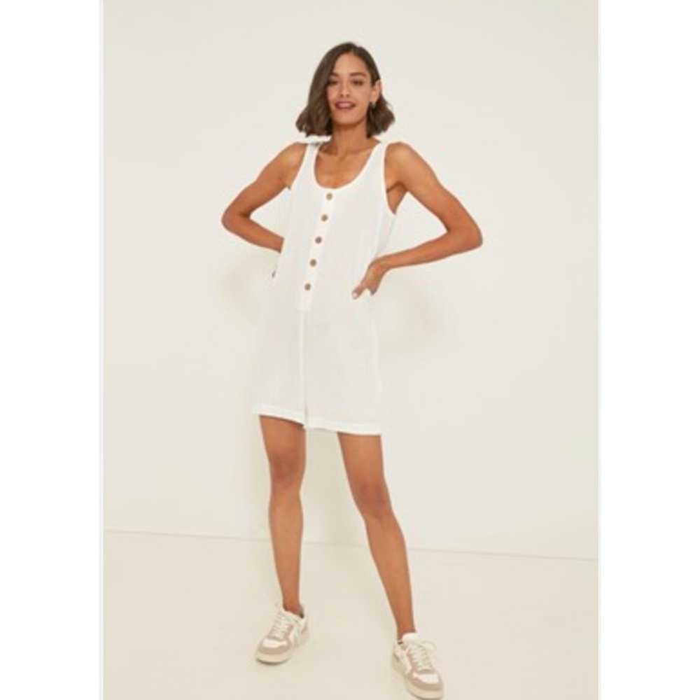 M Faherty White Dream Cotton Gauze Romper NWOT - image 1