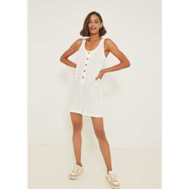 M Faherty White Dream Cotton Gauze Romper NWOT - image 1