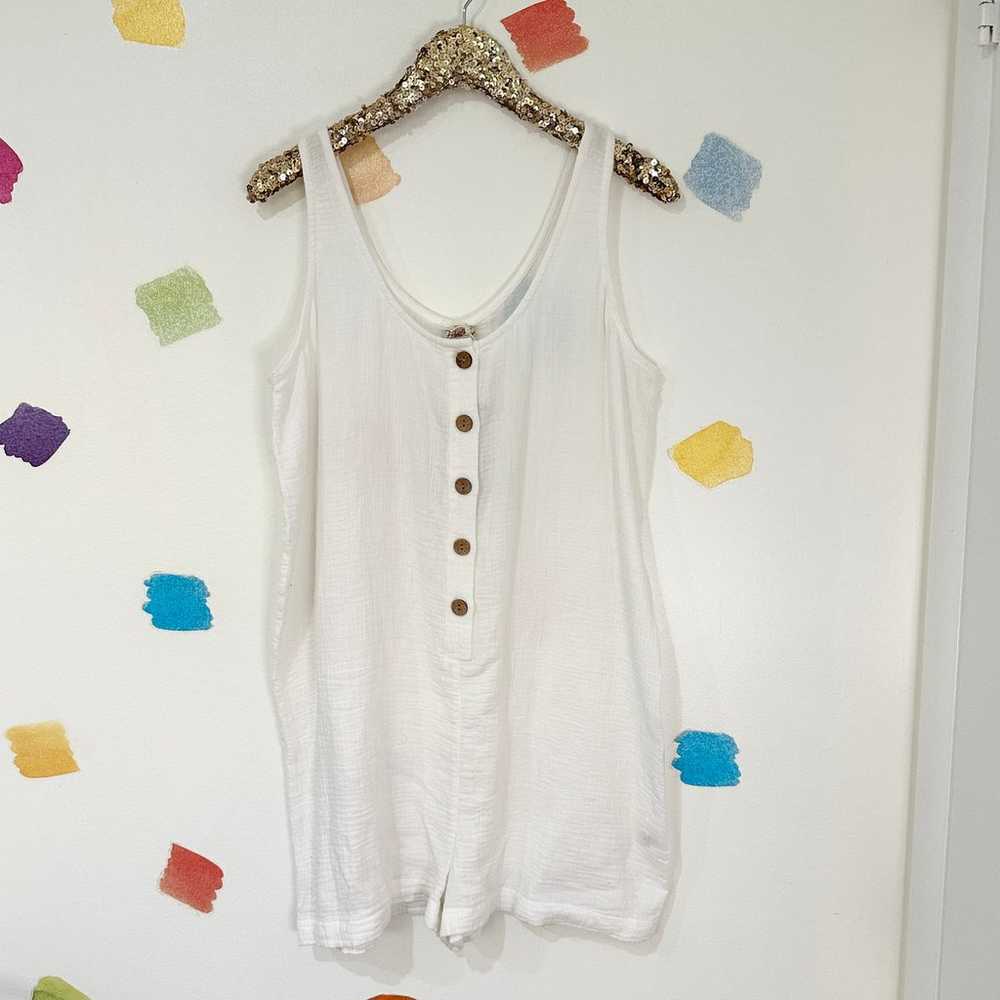 M Faherty White Dream Cotton Gauze Romper NWOT - image 2