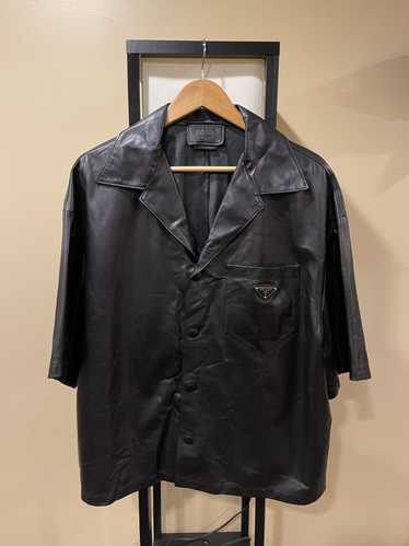 Prada Prada Nappa Leather Button Up Bowling Black 