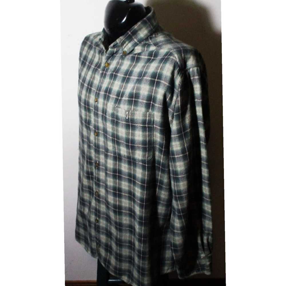 Vintage Authentic Green Cotton Flannel Long Sleev… - image 4