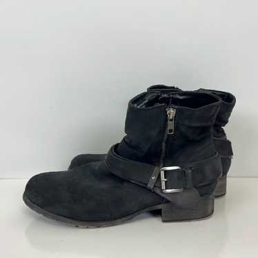 Vintage Black Faux Suede Rosalia Ankle Boots for W