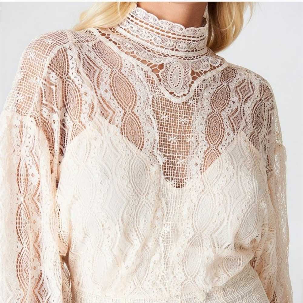 Free People Bittersweet Victorian Size 4 Cream La… - image 1