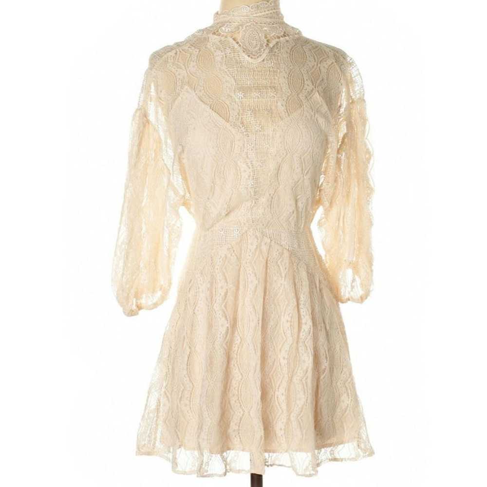 Free People Bittersweet Victorian Size 4 Cream La… - image 2