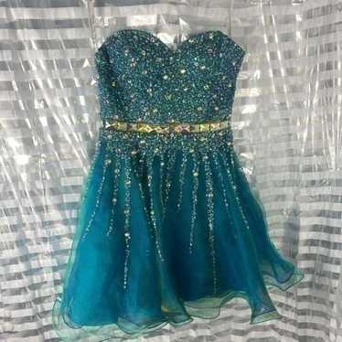 Partytime Blue Sequin Sleeveless Party Dress - image 1