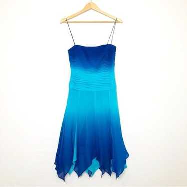 Tadashi By Shoji Blue silk ombre dress