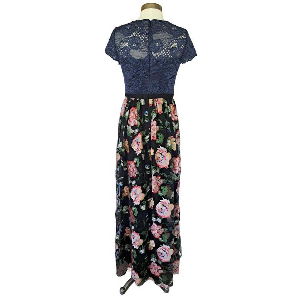 Adrianna Papell Embroidered Floral Lace Maxi Dres… - image 3