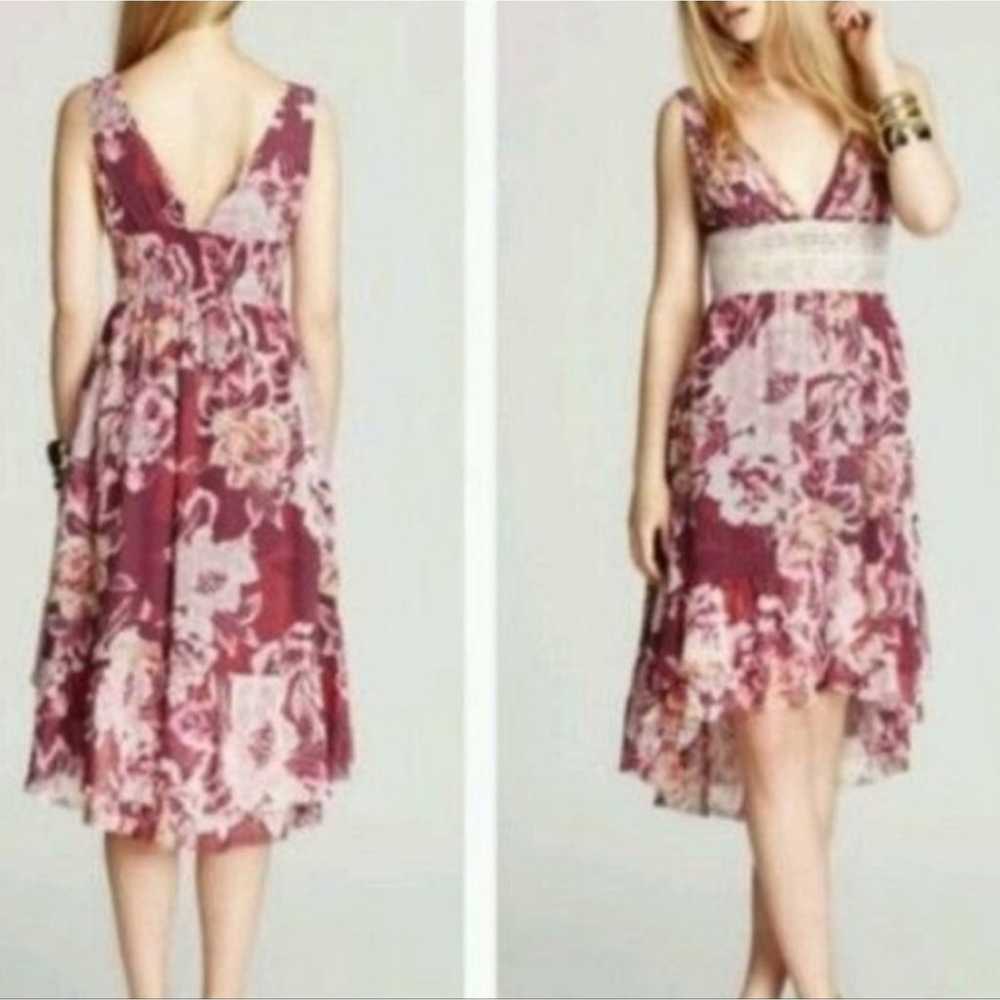 Free People Floral Chiffon High Low Size 10 Pink … - image 7