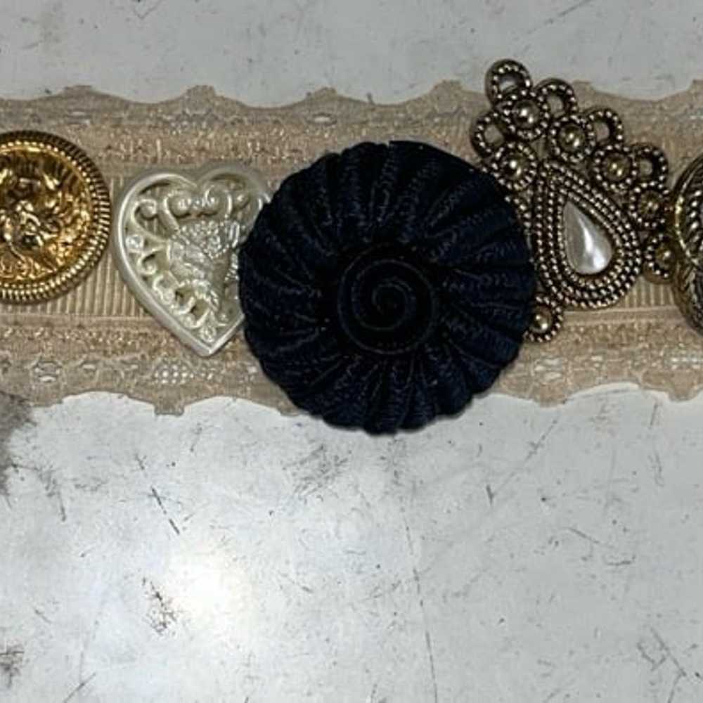 vintage 1990s victorian style button choker cotta… - image 6