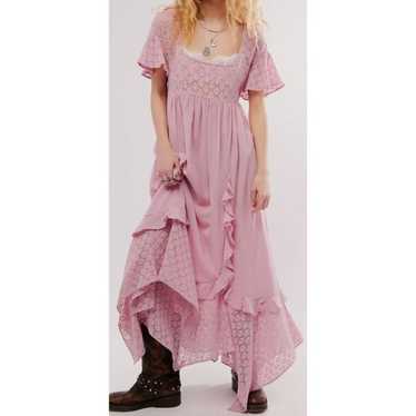 Free People Pink Bring The Romance Midi Maxi Dres… - image 1