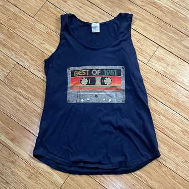 Blank Best of 1981 Cassette Tape Tank Top retro vi