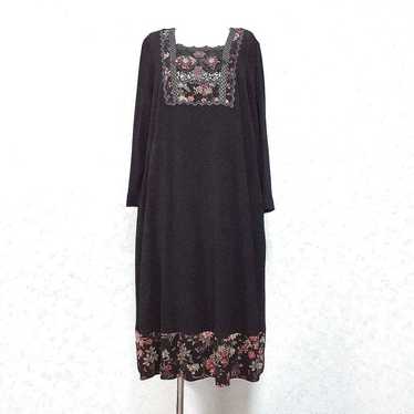 Dorothy Flower Embroidery Hand-Dyed Dress - image 1