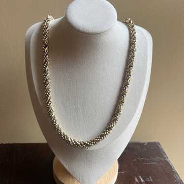 Vintage gold and silver tone twist necklace - image 1