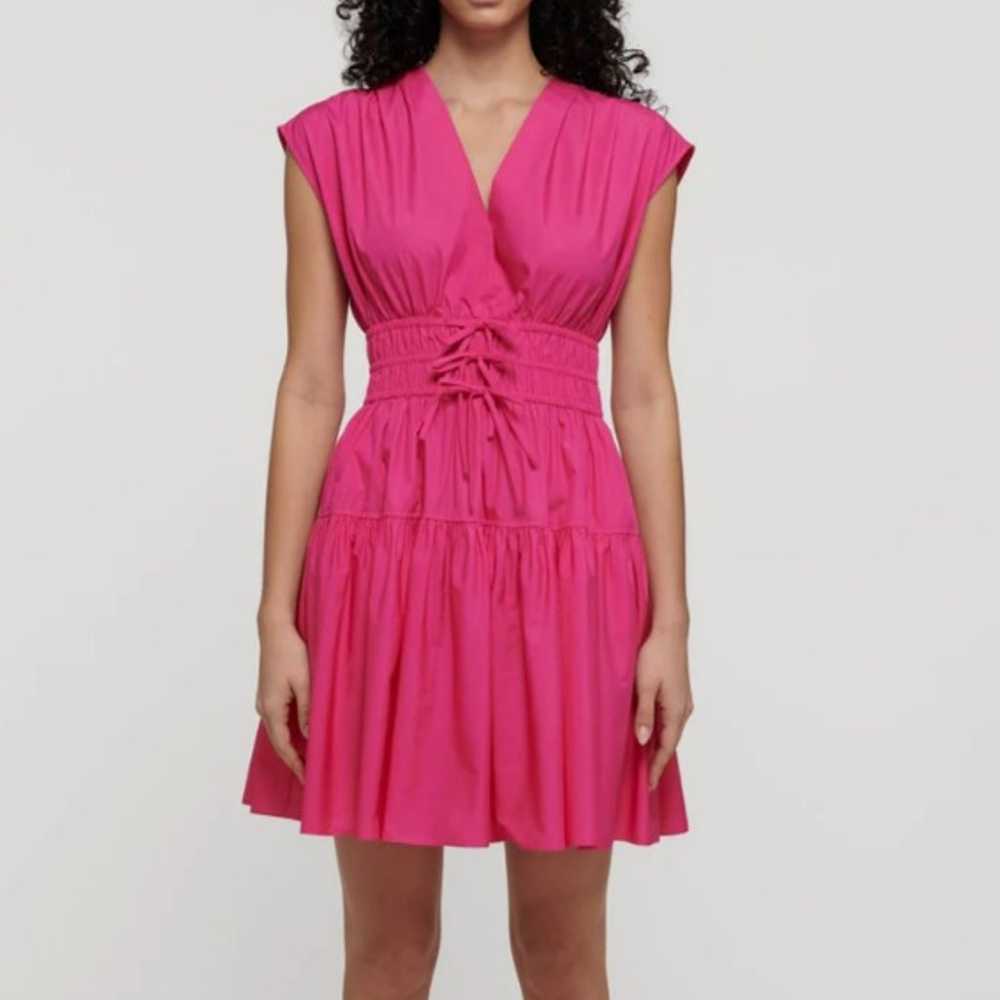 Derek Lam 10 Crosby - Tora V-Neck Dress In Fuchsi… - image 1