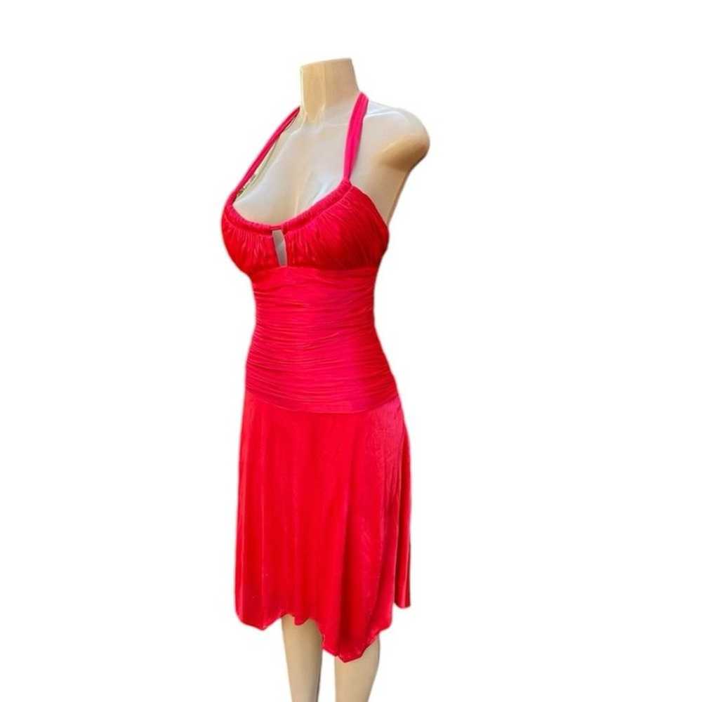 Vintage 90’s Cache Red Halter Cocktail Holiday Pa… - image 6