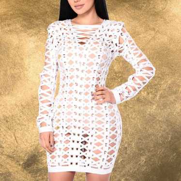 WOW Couture Valkyrie Caged Bodycon Bandage Mini Dr