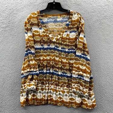 Vintage WomensXL Long Sleeve Blue Brown Top FIGUER