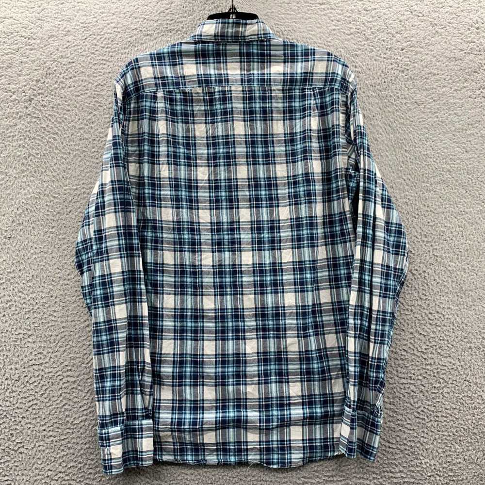 J.Crew Authentic White and Navy Blue Madras Plaid… - image 2